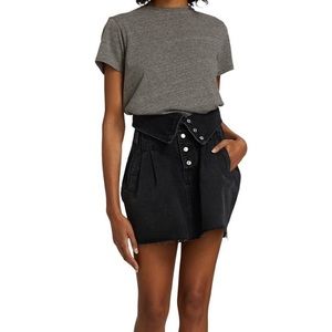 Re/done 80s Fold Over Denim Skirt Vintage Noir